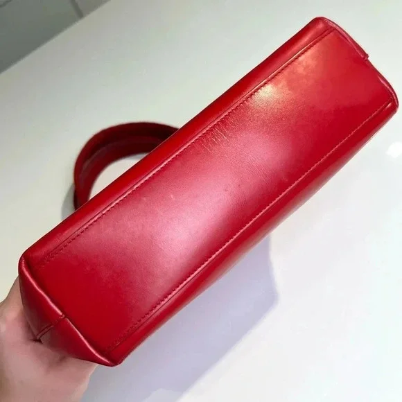 Rare Prada Red Leather Cut Out Tote Shopper - Picture 4 of 7